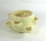 Strawberry Jar Pot Planter Ceramic Green Speck