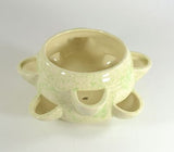 Strawberry Jar Pot Planter Ceramic Green Speck