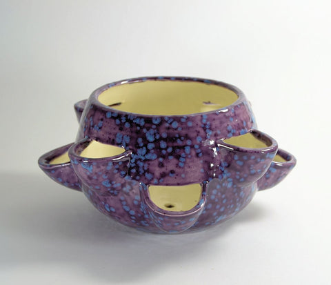 Strawberry Jar Pot Planter Ceramic Purple