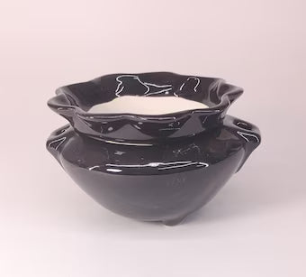 Extra Small self watering African Violet pot ceramic planter Black