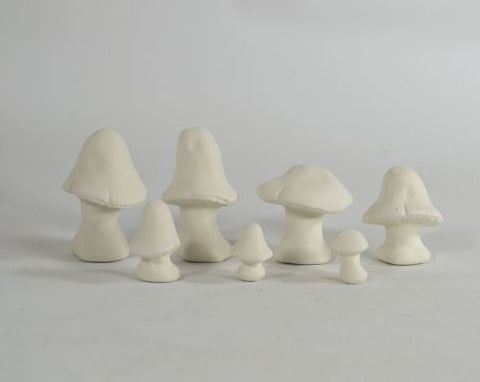 Fairy Garden Mushrooms U Paint Ceramic Bisque