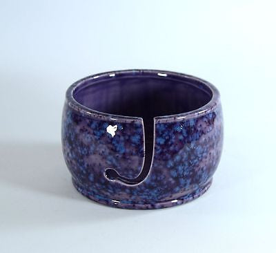 Yarn Bowl Knitting Crochet Handmade Grape Splash