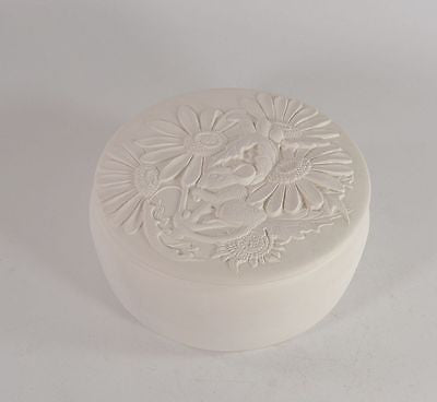 Kinzie Molds Trinket Box Round Container Choice of Lids Ready To Paint Pottery