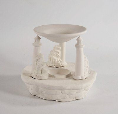 Lighthouse Tart Burner Ready to Paint Ceramic Bisque Made to Order