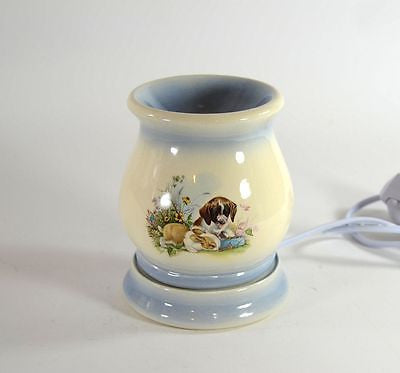 Electric Tart Burner Oil Warmer Bunny and Puppy Motif
