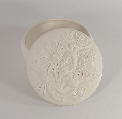 Kinzie Molds Trinket Box Round Container Choice of Lids Ready To Paint Pottery