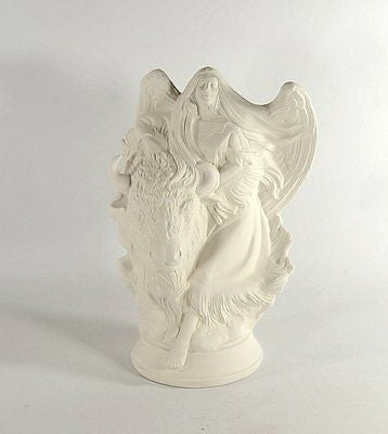 Angel with Buffalo Native American Ready to Paint Ceramic Bisque