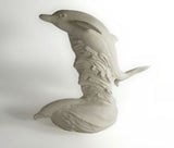 Leaping Dolphin Pair on Wave Ready to Paint Ceramic Bisque