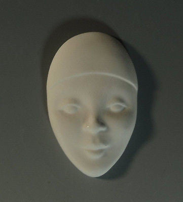 Ceramic Bisque Medium Face Jewelry Blanks for Pins Pendants 5 pc