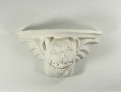 Ceramic bisque Bull Dog Gargoyle Shelf Scioto Molds U Paint