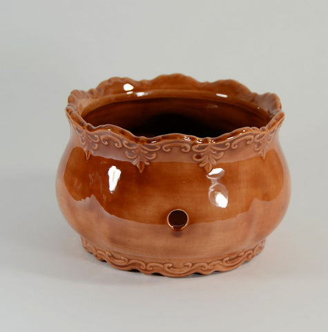 Ornate Yarn Bowl Brown