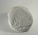 Kinzie Molds Trinket Box Round Container Choice of Lids Ready To Paint Pottery