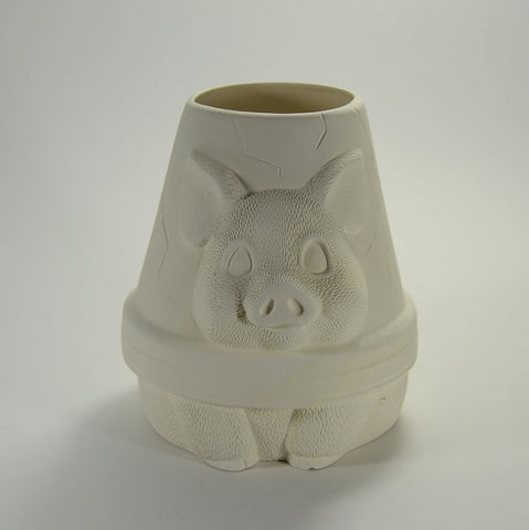 Pig Pot Planter Ready to Paint Ceramic Bisque