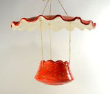 Bird Feeder Ceramic with Umbrella Style Weather Guard